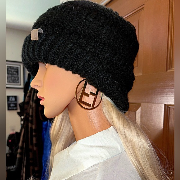 Authentic FENDI F is Fendi Large Hoop Earrings - Picture 13 of 13